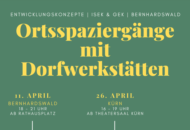 Entwicklungskonzept ISEK & GEK Ortsspaziergang am 03. Mai in Lambertsneukirchen & Hackenberg 16 - 19:00 Uhr
