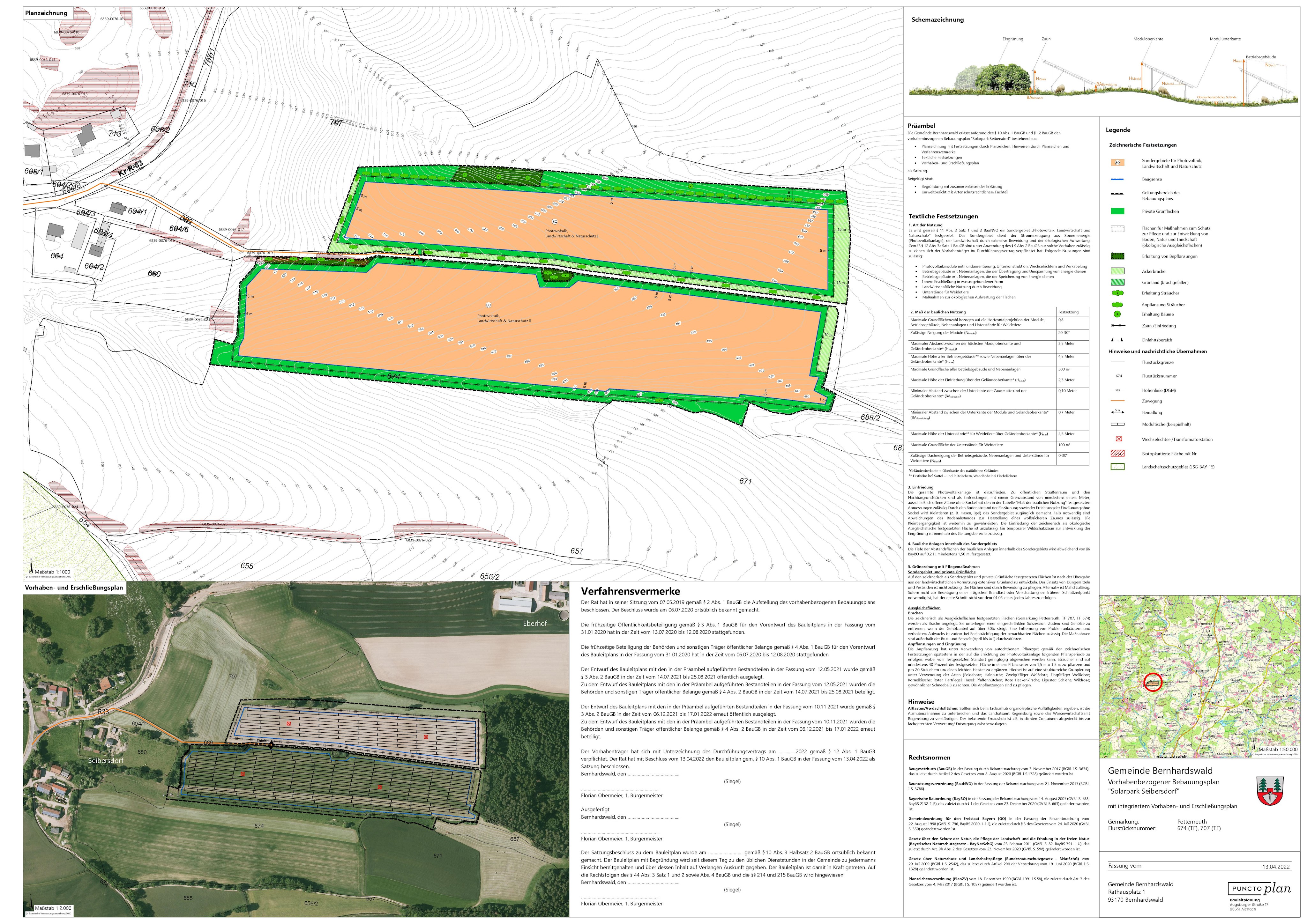 Satzungsbeschluss Vorhabenbezogener Bebauungsplan mit integriertem Vorhaben und Erschließungsplan Solarpark Seibersdorf